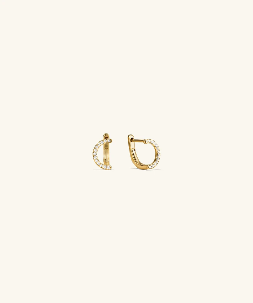 Gloria PavÃ© Diamond C Hoops
