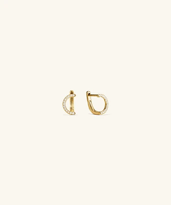 Gloria PavÃ© Diamond C Hoops