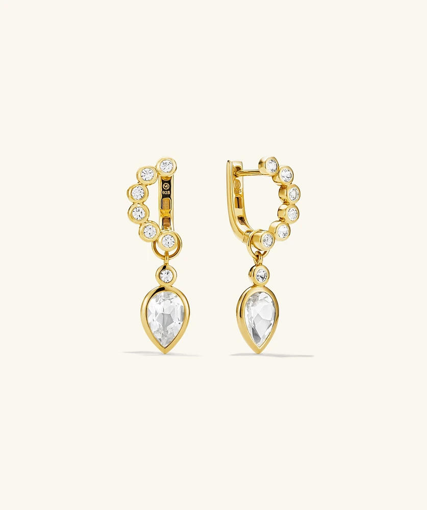 Remy Gemstone Charm Hoops