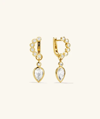 Remy Gemstone Charm Hoops
