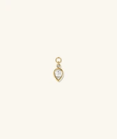 Pear Cut Gemstone Hoop Charm
