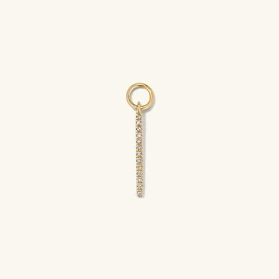 Single PavÃ© Diamond Bar Hoop Charm