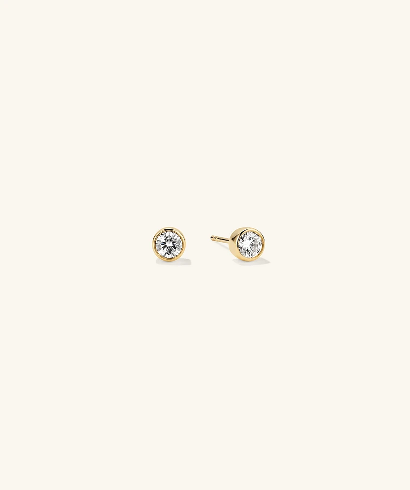 Bezel Round Lab Grown Diamond Studs 0.5 ct