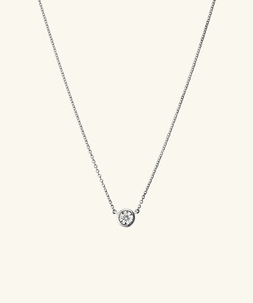 Bezel Lab Grown Diamond Necklace 0.25 ct