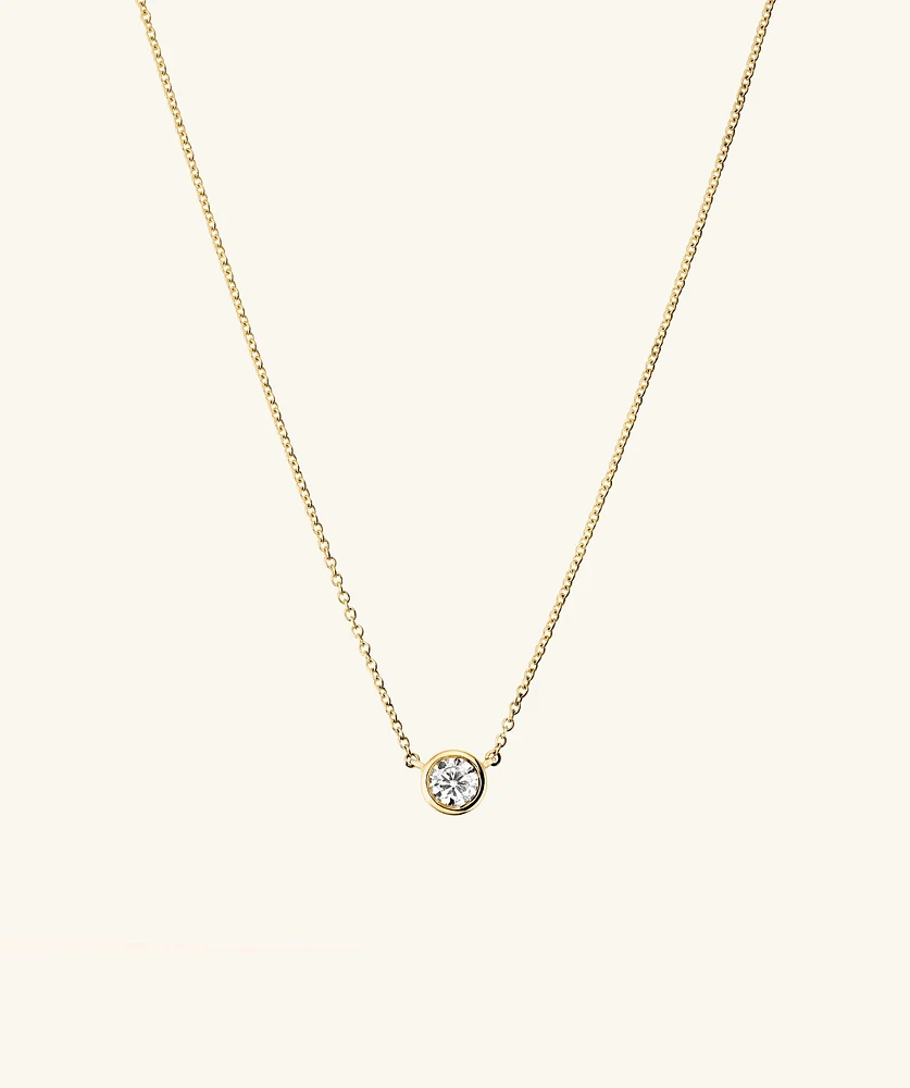 Bezel Lab Grown Diamond Necklace ct