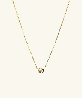 Bezel Lab Grown Diamond Necklace ct