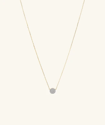 Large PavÃ© Diamond Round Necklace