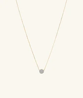 Large PavÃ© Diamond Round Necklace