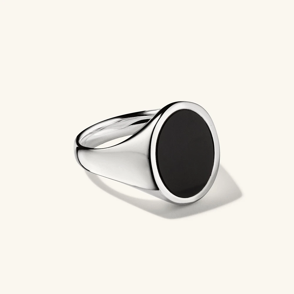 Oval Gemstone Signet Ring