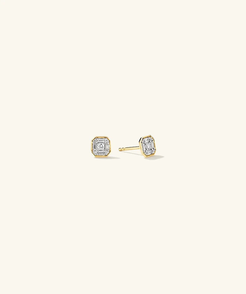 Mosaic Cushion Diamond Studs