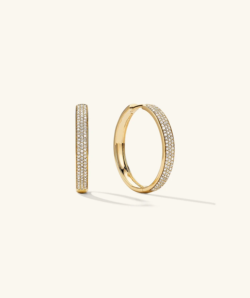 Bold PavÃ© Diamond Hoops