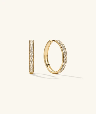 Bold PavÃ© Diamond Hoops