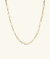 Triple Link Paperclip Chain Charm Necklace