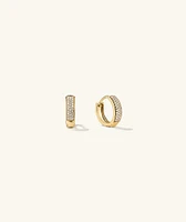 Bold PavÃ© Diamond Huggie Hoops
