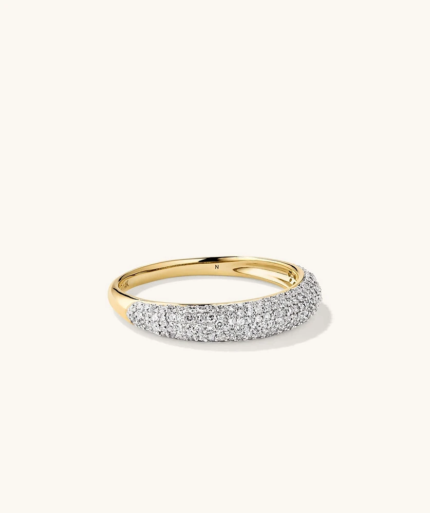 PavÃ© Diamond Thin DÃ´me Ring