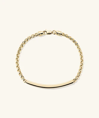 Round Box Chain ID Bracelet