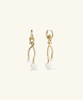 Loose Knot Pearl Earrings