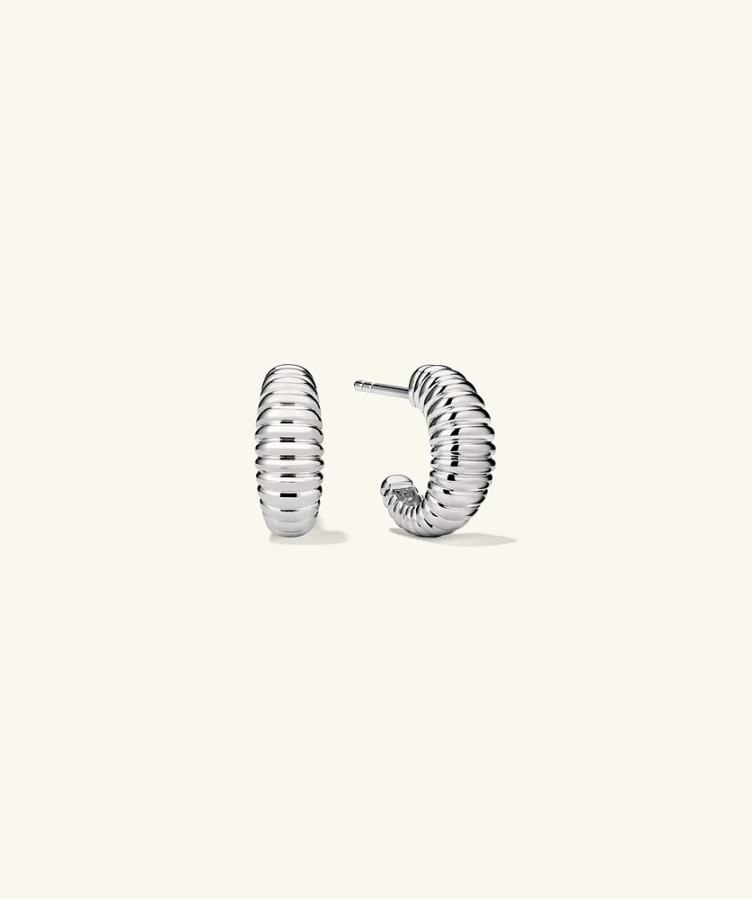 DÃ´me Texture Small Hoops