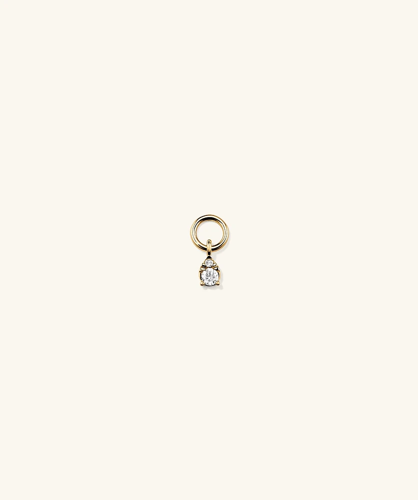 Mini Pear Diamond Hoop Charm