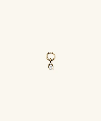 Mini Pear Diamond Hoop Charm