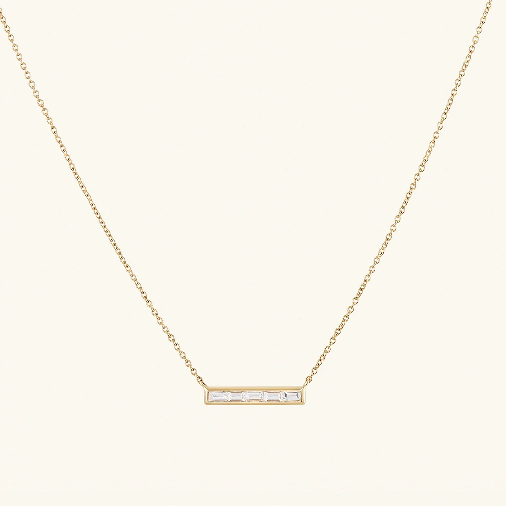 Baguette Diamond Bar Necklace