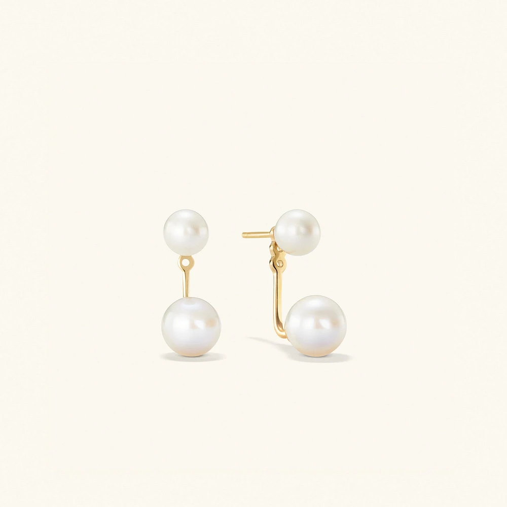 Bold Pearl Ear Jacket Studs