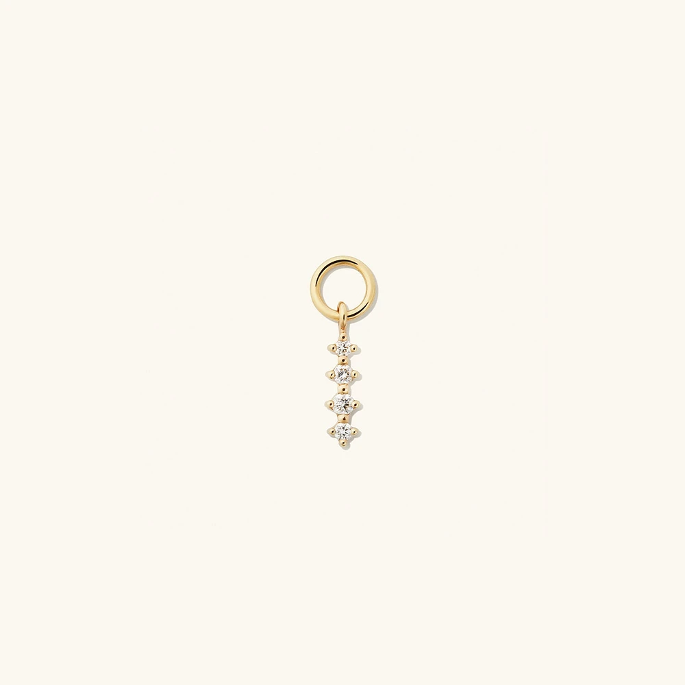 Single Diamond Icicle Hoop Charm