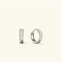 Bold PavÃ© Diamond Huggie Hoops