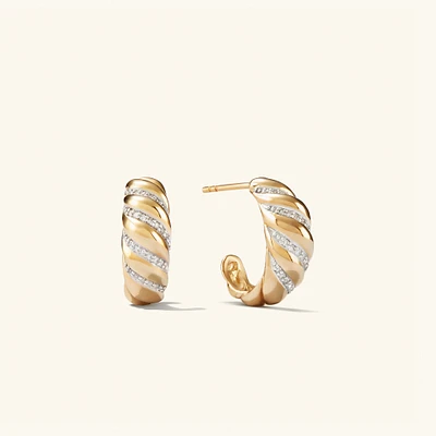 PavÃ© Diamond Croissant DÃ´me Hoops