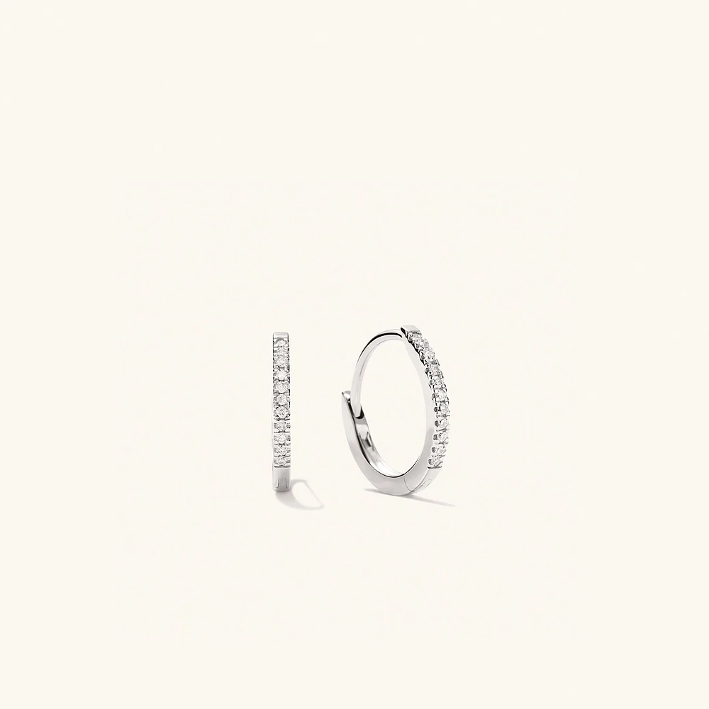 PavÃ© Diamond Huggie Hoops