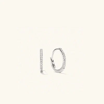 PavÃ© Diamond Huggie Hoops