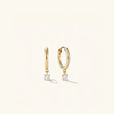 Round Topaz Hoops