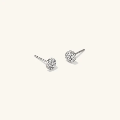 PavÃ© Diamond Round Studs