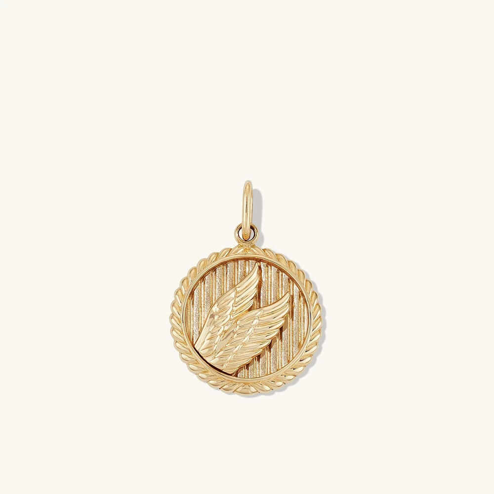 Victory: Winged Coin Charm Pendant