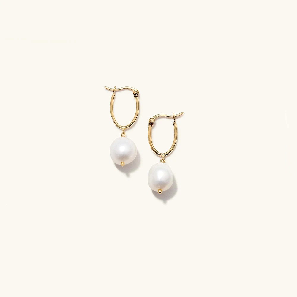 Organic Pearl Hoops