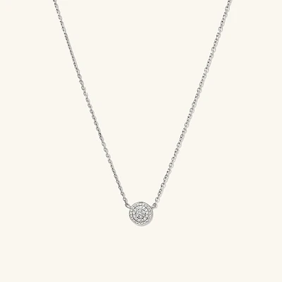 Large PavÃ© Diamond Round Necklace