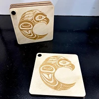 Crescent Moon with Eagle Coaster Set