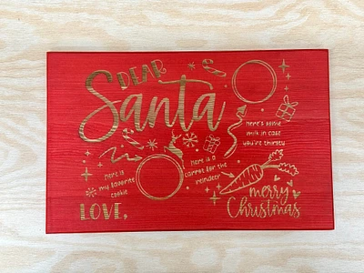 Dear Santa Milk and Cookies Board