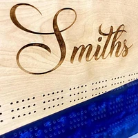 Crib Board with Epoxy and Name Engraving