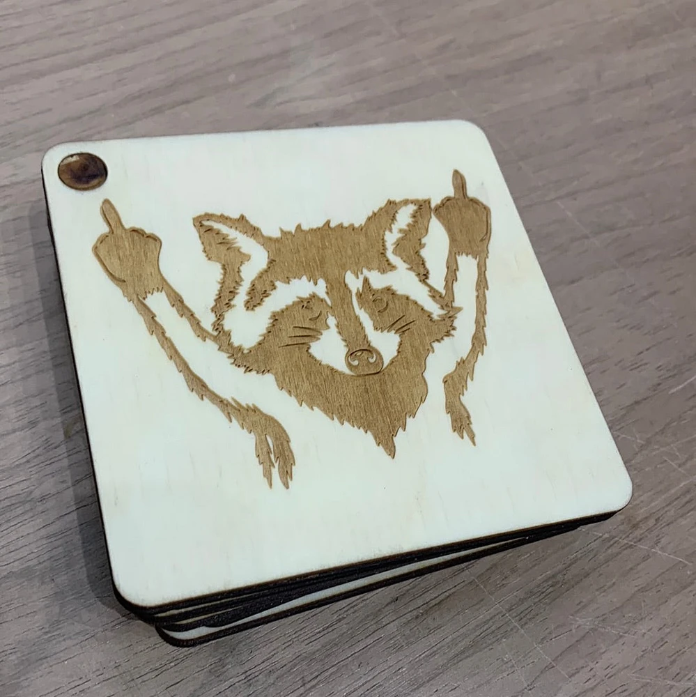 Raccoon Coaster Set