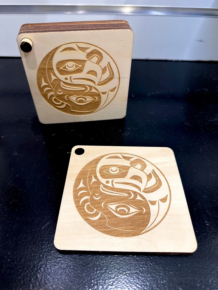 Ying Yang Eagle Coaster Set