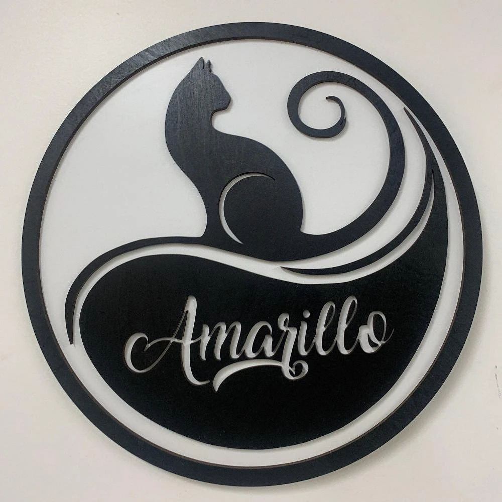 Elegant Cat Name Sign