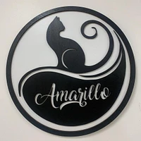 Elegant Cat Name Sign