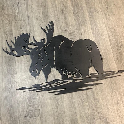 Moose Standing In Water Decor