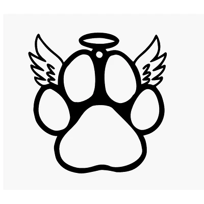 Angel Paw Print Ornament