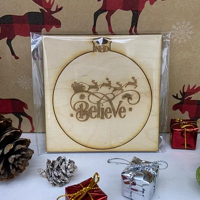 Believe with Santa's sleigh ornament