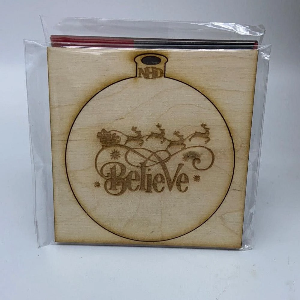 Believe with Santa's sleigh ornament