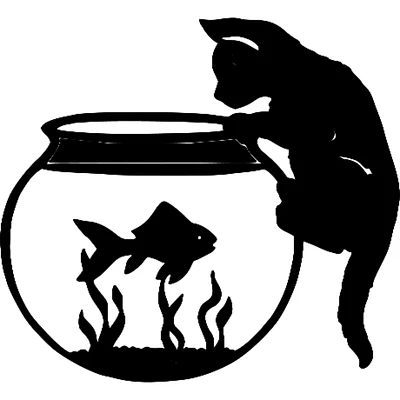 Cat Fish Bowl Decor