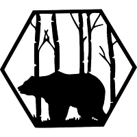 Hexagon with Bear in Forest