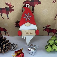 Snowflake Gnome Ornament with Name Engraving